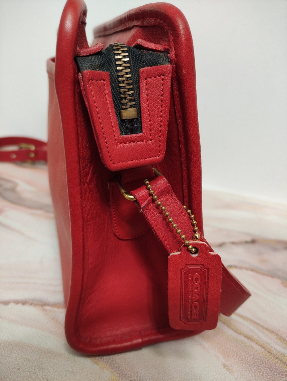Vintage Coach 9820 Swagger Shoulder Bag Red Made in NYC - Picture 5 of 13